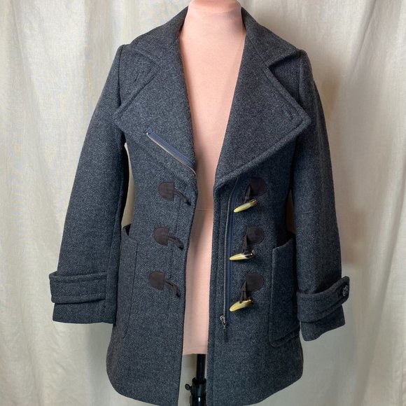 Banana Republic Wool Overcoat in Charcoal Gray - Perfect Condition - Size Small - Picture 8 of 13